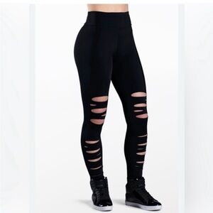 ALO Yoga Black Distressed Leggings
